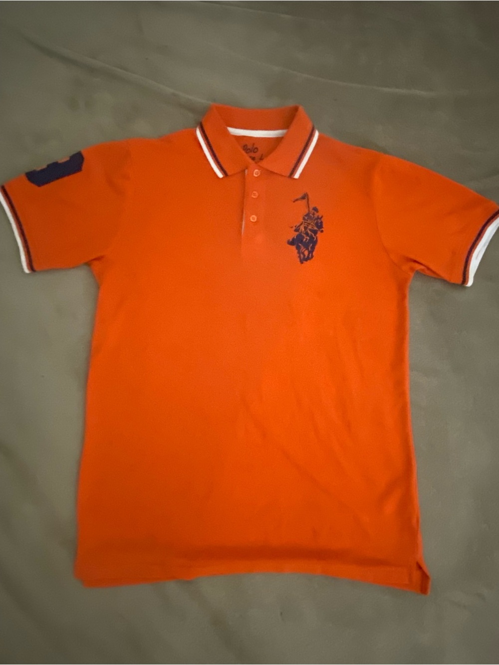 Polo by Ralph Lauren Orange Short-Sleeve Polo with Navy Logo